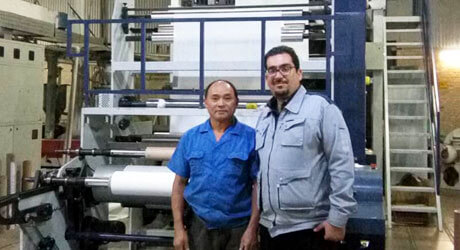 ABA Three-layer Co-extrusion Blown Film Machine for customers in Iran
