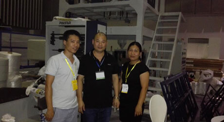 High-speed ABA Three-layer Co-extrusion Blown Film Machine for customers in Vietnam
